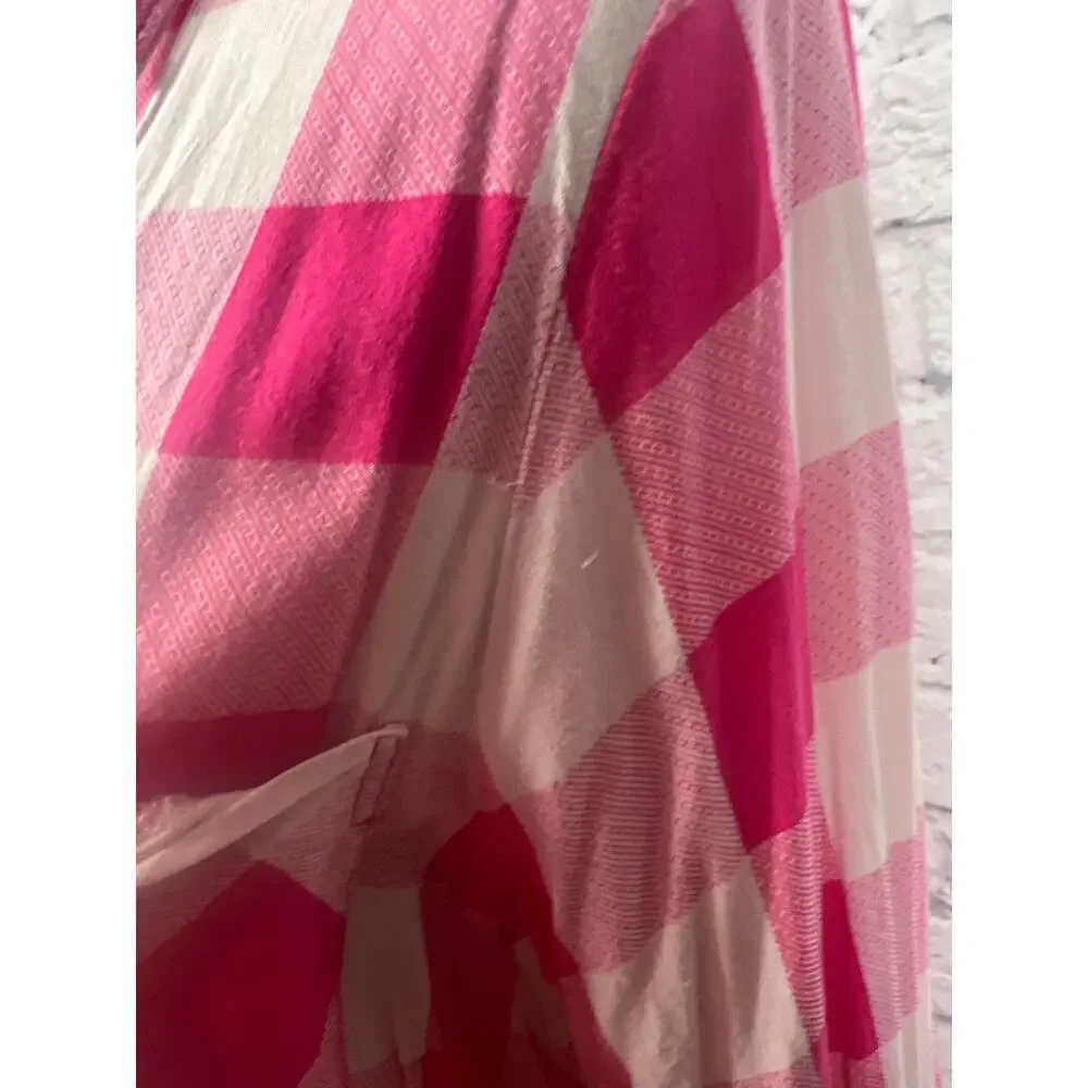 Khakis & Co Pink Plaid Button-Up Blouse - Women's 1X - Picture 2 of 7